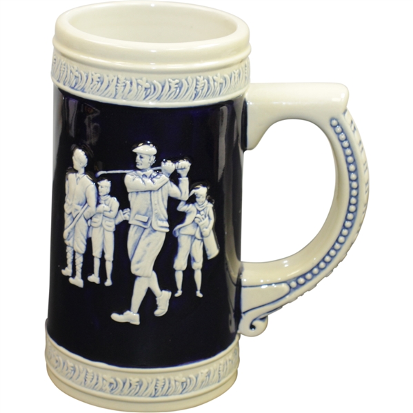 Large Dk Blue/Cream Foursome Golfers Themed Stein - No Marking