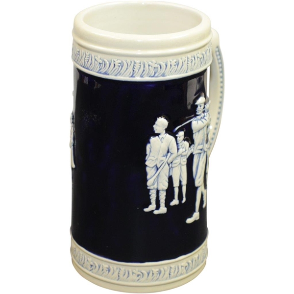 Large Dk Blue/Cream Foursome Golfers Themed Stein - No Marking
