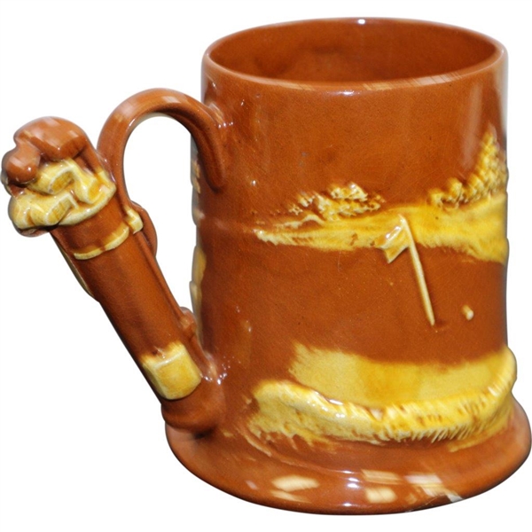 Brown & Yellow Dartmouth Pottery Devon England Mug