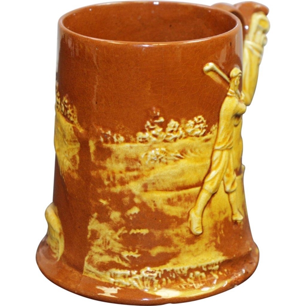Brown & Yellow Dartmouth Pottery Devon England Mug