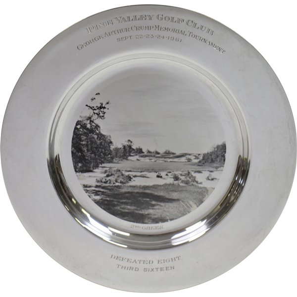 1961 Pine Valley Golf Club George Arthur Crump Memorial Tournament Sterling Silver Plate