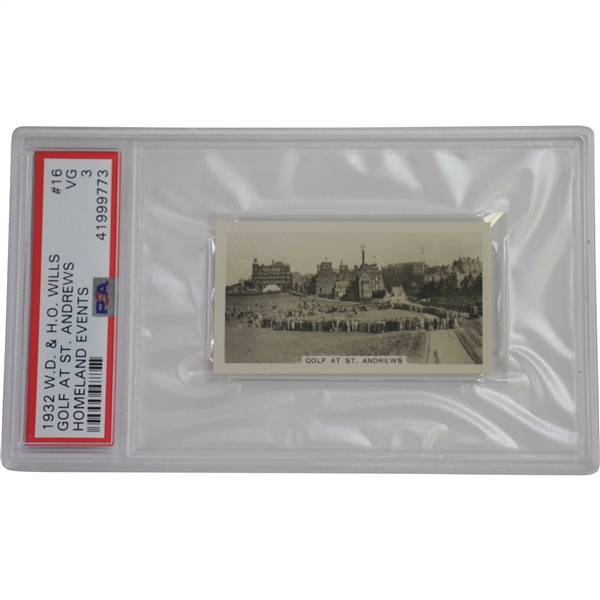 1932 Golf at St. Andrews Homeland Events W.D. & H.O. Wills #16 Card PSA #41999773 VG 3