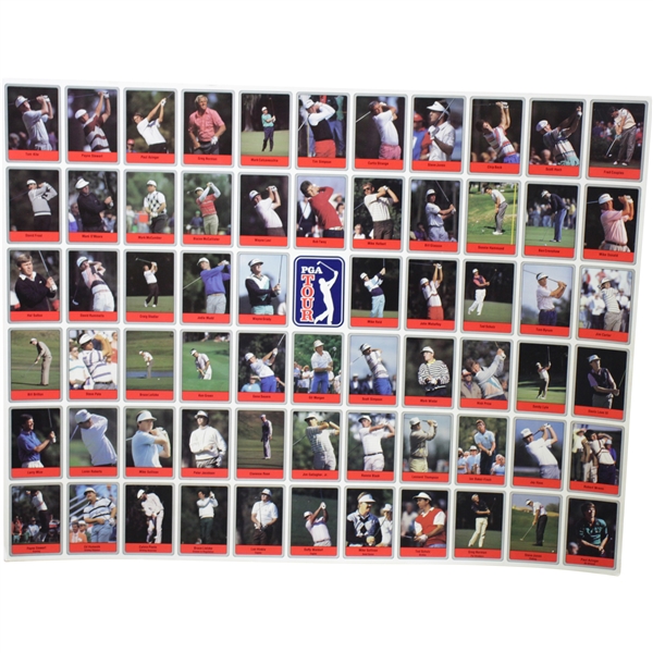 Uncut Sheet of 1990 PGA Tour At A Glance Golf Cards