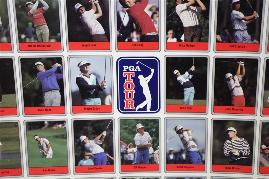 Uncut Sheet of 1990 PGA Tour 'At A Glance' Golf Cards