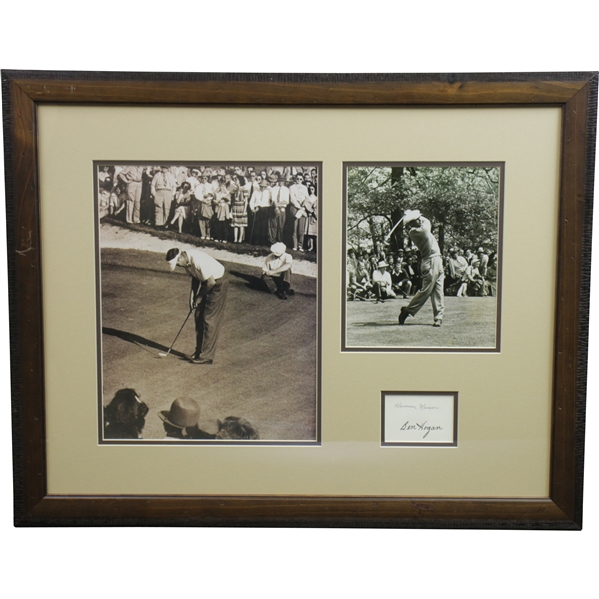 Ben Hogan & Herman Keiser Signed Cut Framed Display with Two Photos JSA ALOA
