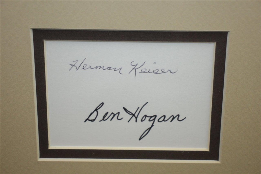 Ben Hogan & Herman Keiser Signed Cut Framed Display with Two Photos JSA ALOA