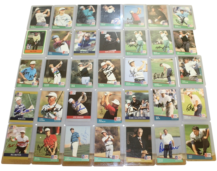 Thirty-Five Signed Pro-Set Golf Cards JSA ALOA