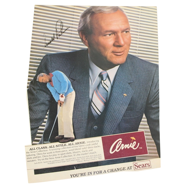 Arnold Palmer Signed Classic 'Arnie' Sears Advertising Magazine Page JSA ALOA