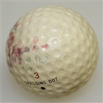 Ben Hogan 1948 US Open at Riviera CC Used Spalding Dot Golf Ball with Final Rd Ticket - Gifted to Ralph Hutchison