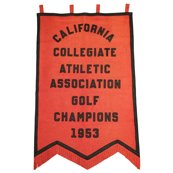 1953 California Collegiate Athletic Assoc. Golf Champions Banner Given to San Diego St