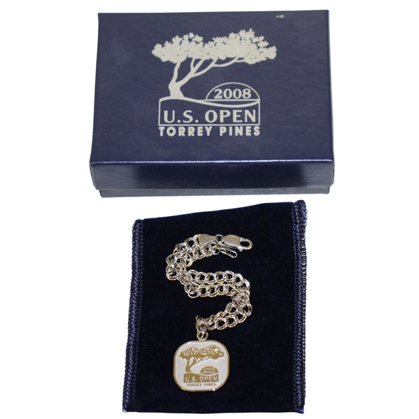 2008 US Open at Torrey Pines Sterling Charm Bracelet in Box - Mark Calcavecchias Collection