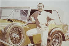 Walter Hagen in Front of Roadster 1979 Alan Wilson Presentation Print - Framed