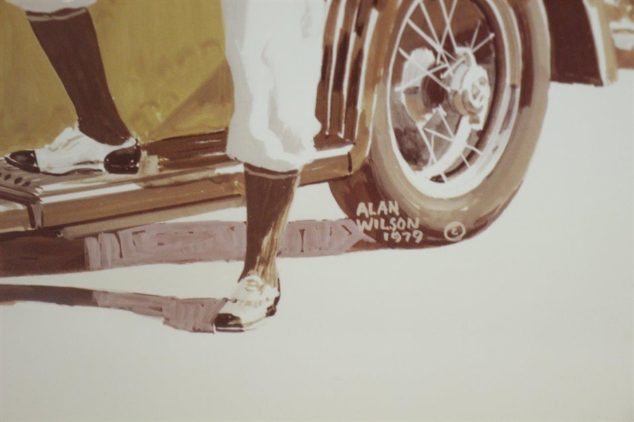 Walter Hagen in Front of Roadster 1979 Alan Wilson Presentation Print - Framed