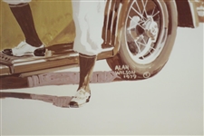 Walter Hagen in Front of Roadster 1979 Alan Wilson Presentation Print - Framed