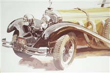 Walter Hagen in Front of Roadster 1979 Alan Wilson Presentation Print - Framed