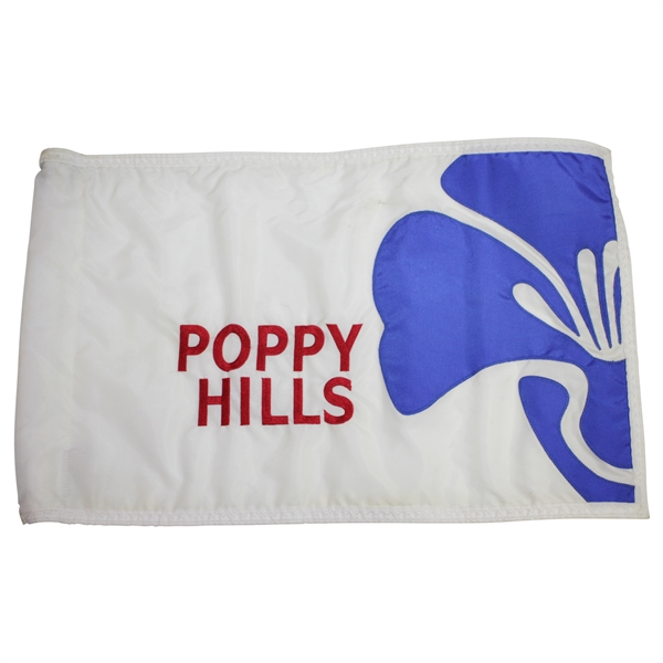 Poppy Hills Course Flown White with Red & Blue Flag