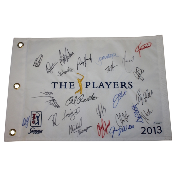 Multi-Signed 2013 The Players Championship at TPC Sawgrass Embroidered Flag JSA ALOA