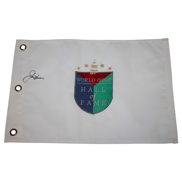 Jack Nicklaus Signed Undated World Golf Hall of Fame Embroidered Flag JSA ALOA