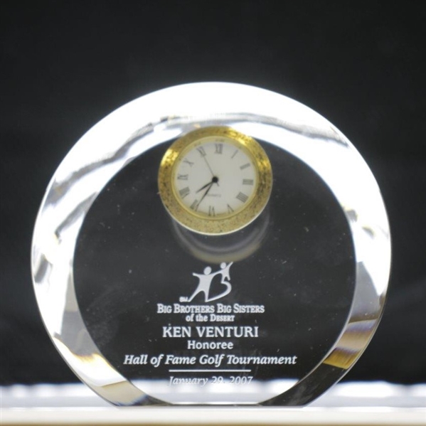 Ken Venturis Big Brothers Big Sisters of the Desert Hall of Fame Tournament Honoree Clock - 2007