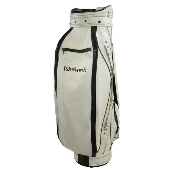 Tiger Woods, Payne Stewart, & Fellow Pros Signed Isleworth (Fla. Home of Tiger) White Golf Bag JSA ALOA