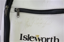 Tiger Woods, Payne Stewart, & Fellow Pros Signed Isleworth (Fla. Home of Tiger) White Golf Bag JSA ALOA