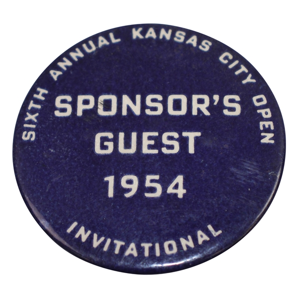 1954 Kansas City Open Invitational Sponsors Guest Badge