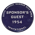 1954 Kansas City Open Invitational Sponsors Guest Badge