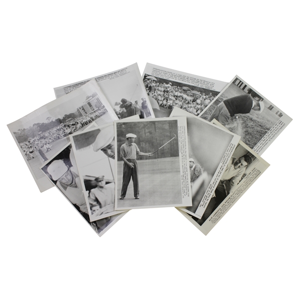 Nine (9) 1958 Masters Championship 7x10 Wire Photos of Runner-Up Ken Venturi