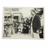 1922 US Amateur Championship 8 1/2x6 1/2 Wire Photo of Jess Sweetser Receiving Championship Cup 9/10/22