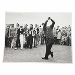 1960 OPEN Championship 8 1/4x6 1/4 Wire Photo of Palmer Driving with Player Watching