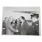 President Eisenhower Bids Farewell to Augusta Nationals Julian Roberts 9 1/8x7 Wire Photo 2/3/57
