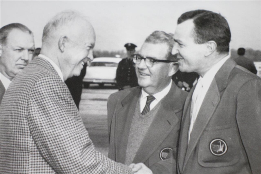 President Eisenhower Bids Farewell to Augusta National's Julian Roberts 9 1/8x7 Wire Photo 2/3/57