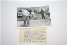 President Eisenhower Hits Out of Bunker with Sam Snead Watching 9 1/8x7 Wire Photo 3/27/56