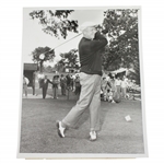 Classic Chick Evans Post-Swing Pose 7 1/4x9 Wire Photo - All Eyes on Chick - 9/10/56