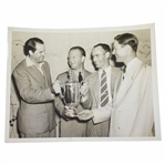 Ralph Guldahl, Craig Wood, Denny Shute, & Byron Nelson with 1939 US Open Trophy 6 1/2x8 1/2 Wire Photo 6/10/39