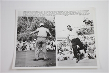 Four (4) Arnold Palmer at 1963 Western Open 10 3/4x8 1/4 Wire Photos of Palmer, Nicklaus, & Boros Playoff