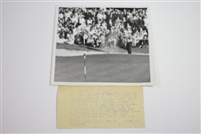 Three (3) Jack Burke Hitting Out of Hole No. 18 Bunker En Route to 1956 Masters Win 7x9 1/8 Wire Photos