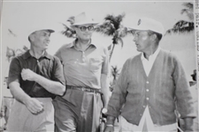 Ben Hogan, Bing Crosby, & George Coleman 7x9 1/8 Wire Photo at Seminole Golf Club 3/20/57