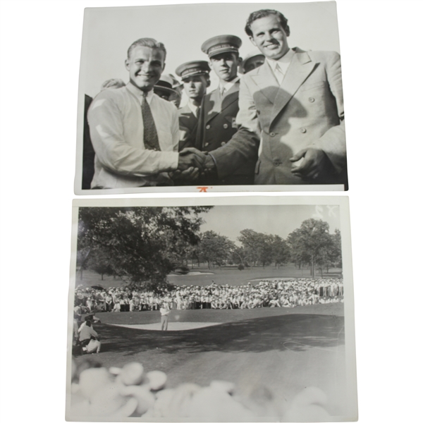 1933 US Open at North Shore GC Wire Photos - Johnny Goodman & Ralph Guhdahl