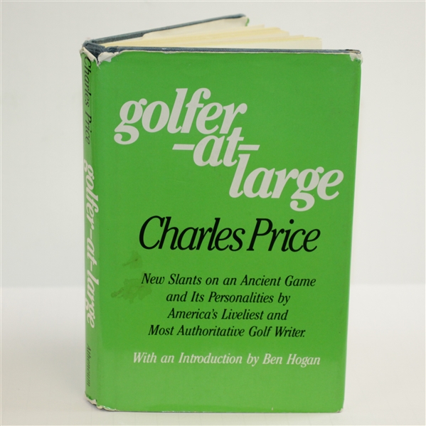 1982 Golfer-At-Large Authors Copy Book by Charles Price - The Charles Price Collection