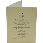 Bobby Wadkins 1988 Masters Tournament Invitation from Augusta National Golf Club