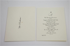 Bobby Wadkins' 1988 Masters Tournament Invitation from Augusta National Golf Club