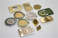 Bobby Wadkins' Assorted Event Player Money Clips, Pins & Badges - Twelve