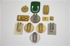 Bobby Wadkins' Assorted Event Player Money Clips, Pins & Badges - Twelve