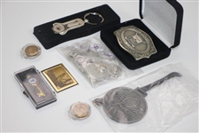 Misc. Bobby Wadkins' Assorted Keychains, Belt Buckle, Bag Tags, etc.