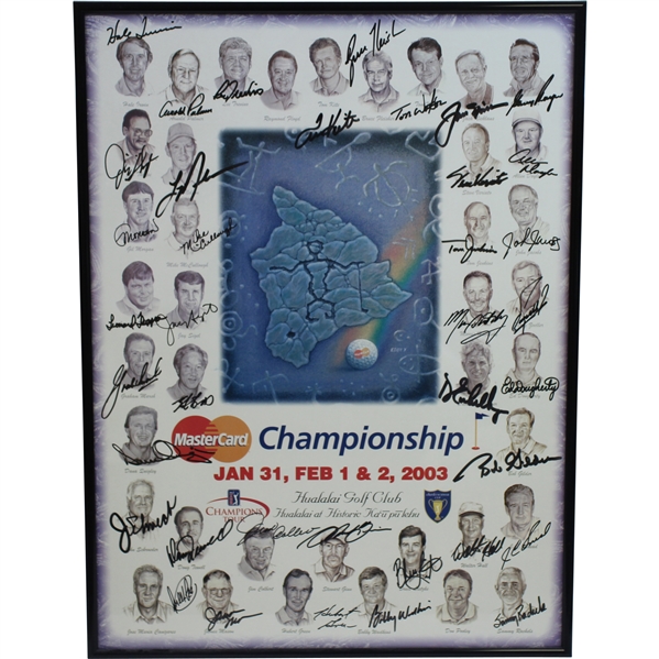 Multi-Signed 2003 MasterCard Championship at Hualalai GC Poster - Bobby Wadkins Collection JSA ALOA