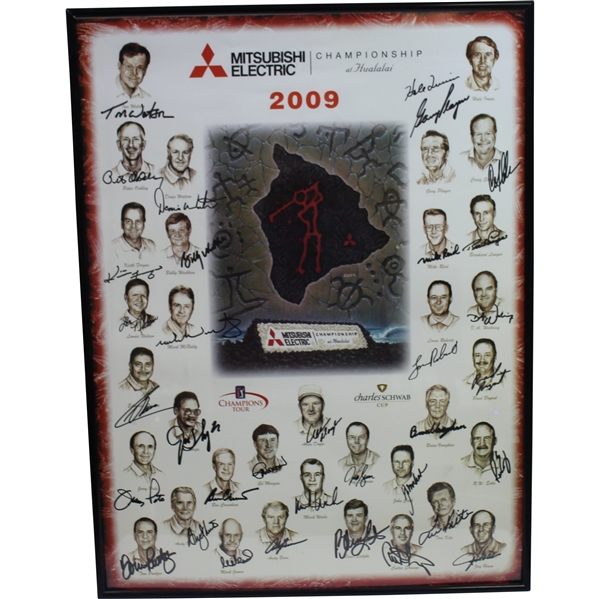 Multi-Signed 2009 Mitsubishi Championship at Hualalai GC Poster - Bobby Wadkins Collection JSA ALOA