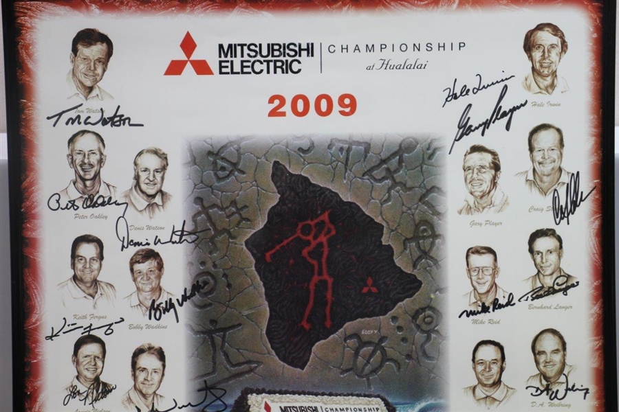Multi-Signed 2009 Mitsubishi Championship at Hualalai GC Poster - Bobby Wadkins Collection JSA ALOA