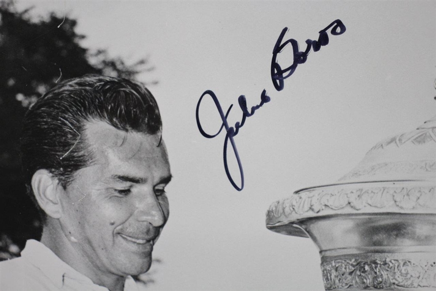 Julius Boros Signed B&W Trophy Presentation Photo with Cary Middlecoff