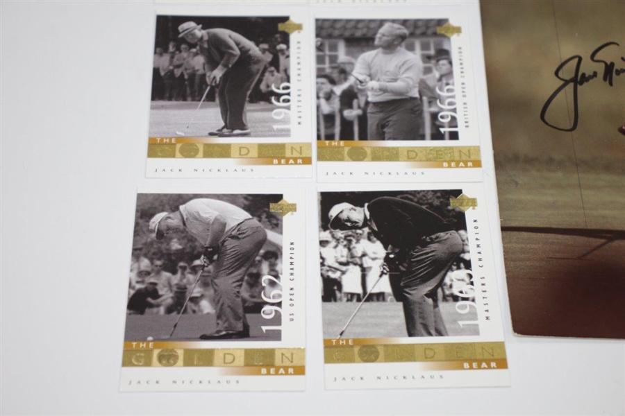 Jack Nicklaus Signed Photo with All 18 Nicklaus The Golden Bear Majors Golf Cards JSA ALOA